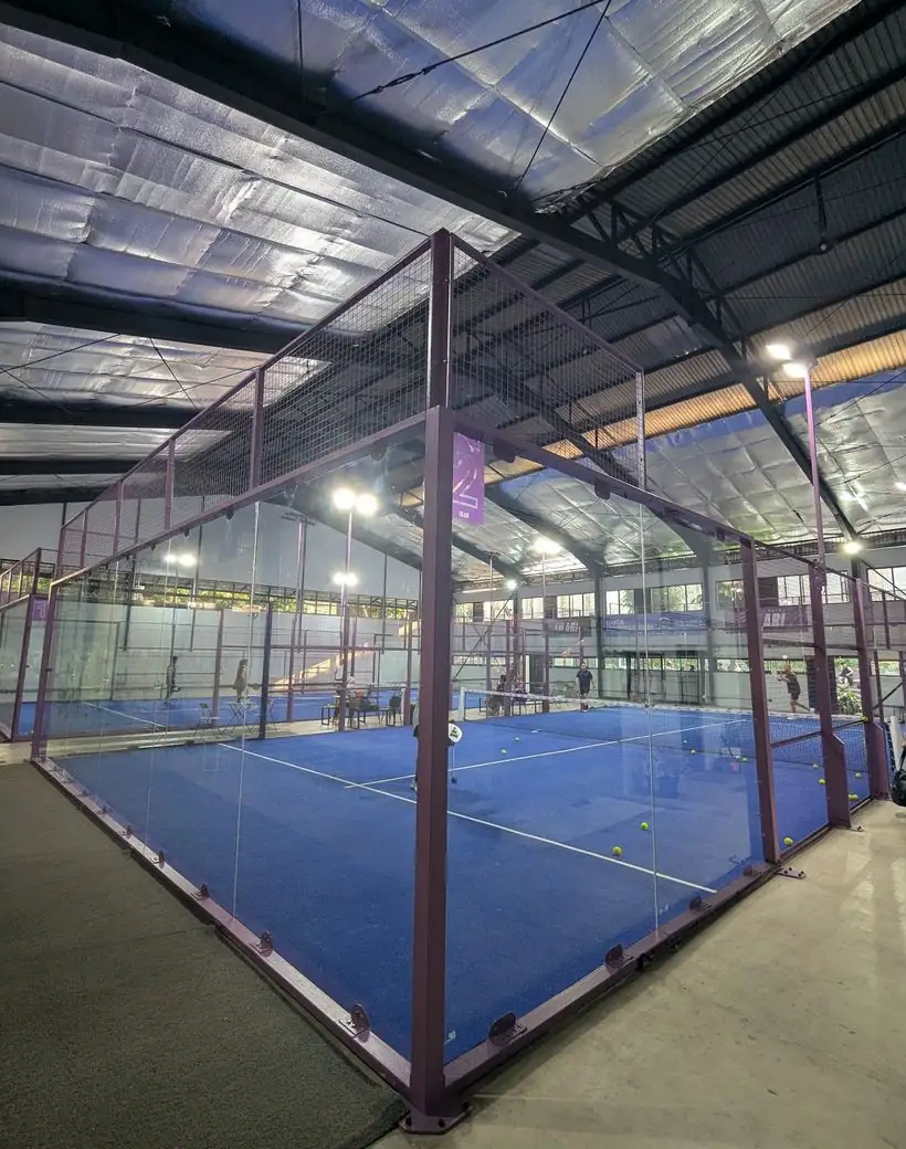 Looking down the padel courts at Filari Sport Center